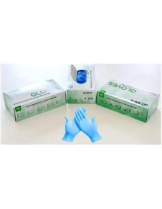 Caja de 100 guantes de nitrilo sin polvo en color azul  (Tallas Disponibles: S, M, L y XL) 2