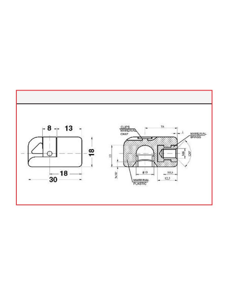 Rótula para resorte de gas (para métrica 6mm.)