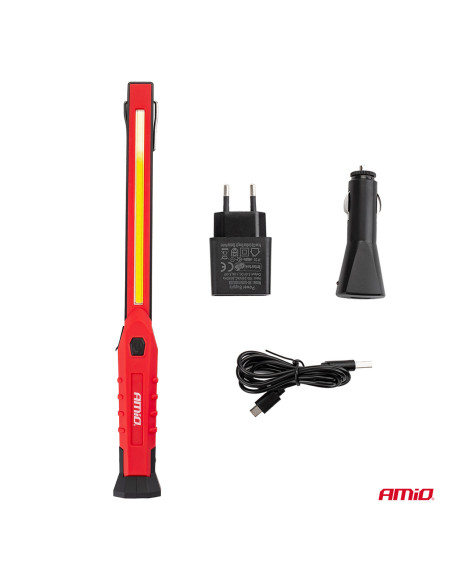 Portátil led de trabajo rojo y negro