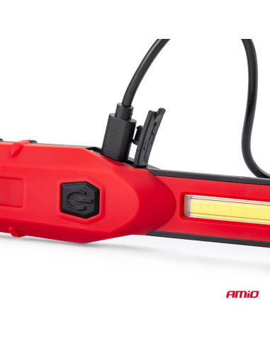 Portátil led de trabajo rojo y negro