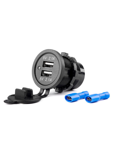 Cargador empotrable impermeable 2xUSB 2.1A