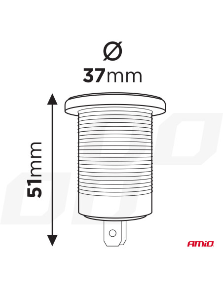 Cargador empotrable impermeable 2xUSB 2.1A