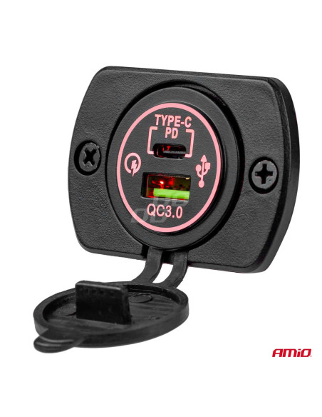 Cargador empotrable impermeable 2xUSB 2.1A