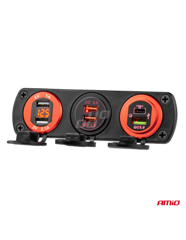 Cargador empotrable impermeable 2xUSB 2.1A