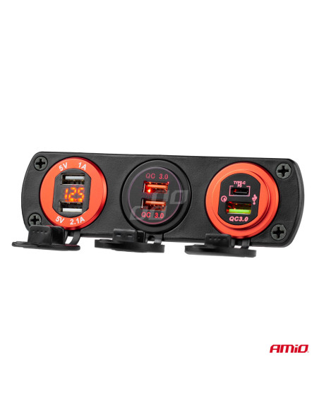 Cargador empotrable impermeable 2xUSB 2.1A