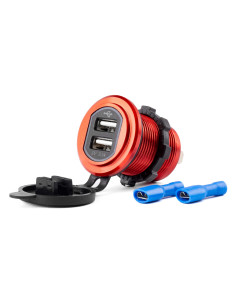 Cargador empotrable impermeable 2xUSB 3.1A