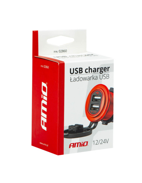 Cargador empotrable impermeable 2xUSB 3.1A