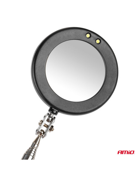 Espejo telescópico de inspección con luz led