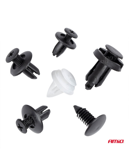 Surtido 100 clips para tapicería de PVC (6 tipos)