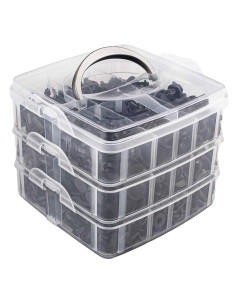 Surtido 620 clips para tapicería de PVC (16 tipos)