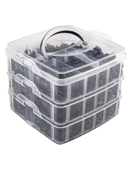 Surtido 620 clips para tapicería de PVC (16 tipos)