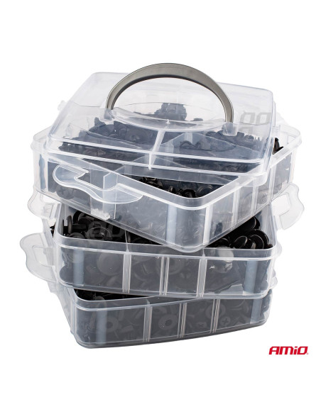 Surtido 620 clips para tapicería de PVC (16 tipos)