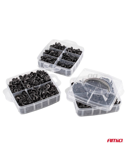 Surtido 620 clips para tapicería de PVC (16 tipos)