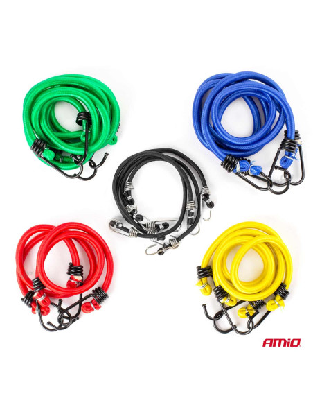 Cuerdas elásticas para sujeción de carga (12 uds.)