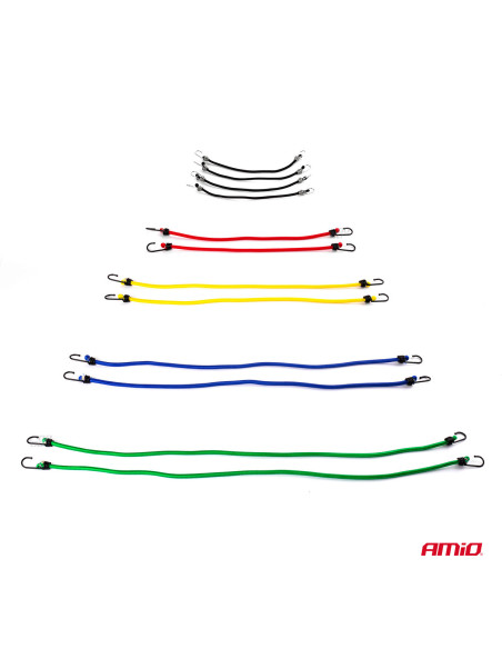 Cuerdas elásticas para sujeción de carga (12 uds.)