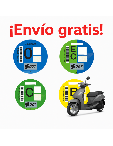 Pegatina Ambiental DGT Moto – Envío GRATIS y Entrega Rápida | Oficial
