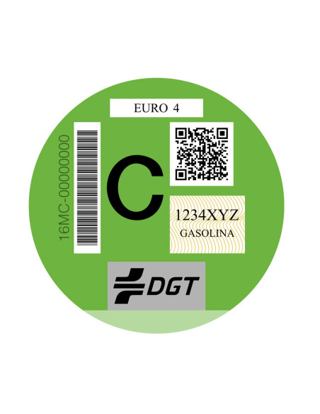 Distintivo DGT Coche con Envío Urgente 24H ? | Pegatina Oficial ZBE