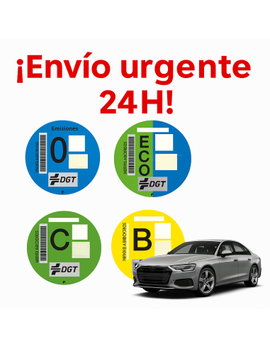 Distintivo DGT Coche con Envío Urgente 24H ? | Pegatina Oficial ZBE