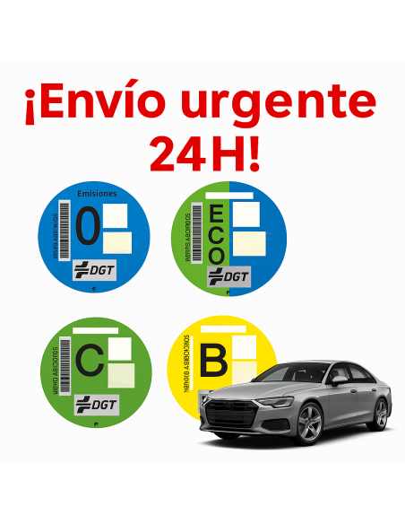 Distintivo DGT Coche con Envío Urgente 24H ? | Pegatina Oficial ZBE