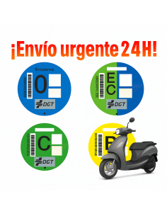 Pegatina DGT Moto con Envío Urgente 24H ?️ | Oficial y Homologada
