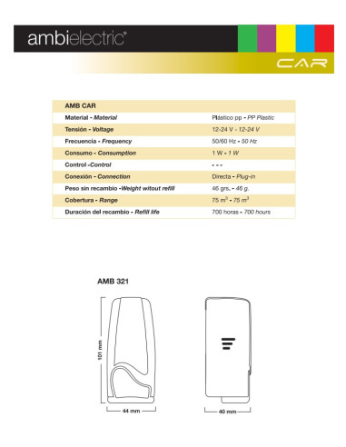 Ambielectric Car - Ambientador eléctrico para coche
