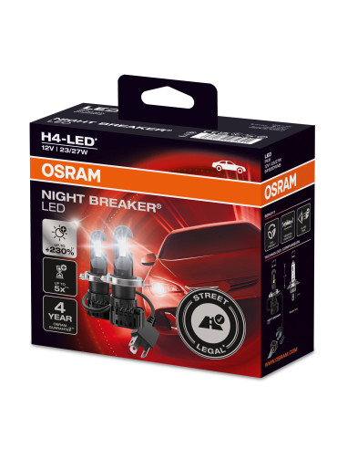Osram Night Breaker Led 64193DWNB - Kit de conversión a led H4 Homologado +220% plug&play