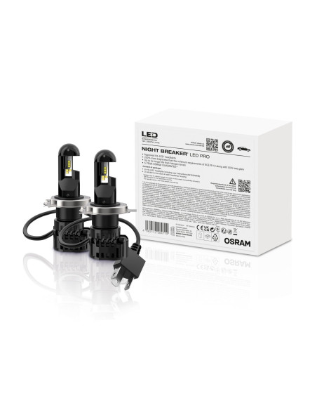 Osram Night Breaker Led 64193DWNB-FB, Kit de conversión a led H4 Homologado +220% plug&play (versión PRO)