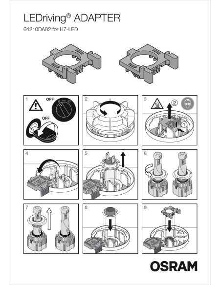 Kit de adaptadores Osram Night Breaker led 64210DA02  compatible con kits de led homologados Osram Night Breaker Led
