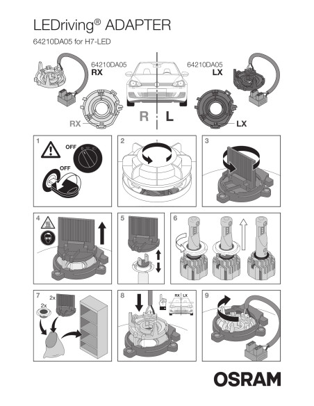 Kit de adaptadores Osram Night Breaker led 64210DA05  compatible con kits de led homologados Osram Night Breaker Led