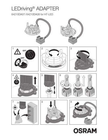 Kit de adaptadores Osram Night Breaker led 64210DA07  compatible con kits de led homologados Osram Night Breaker Led