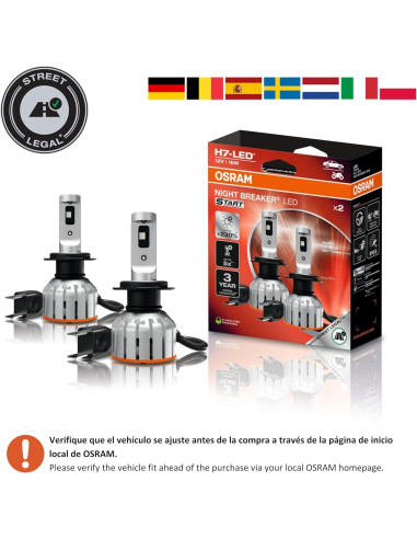 ? OSRAM NIGHT BREAKER LED START H7 – Hasta un 230% más de brillo y 6000K | ¡Compra ahora!