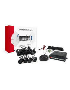Kit acústico de sensores de aparcamiento delanteros y traseros, con sensores negros desconectables