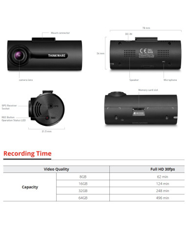 ? Thinkware F70 Dashcam - Full HD con GPS | AutoAcc.es