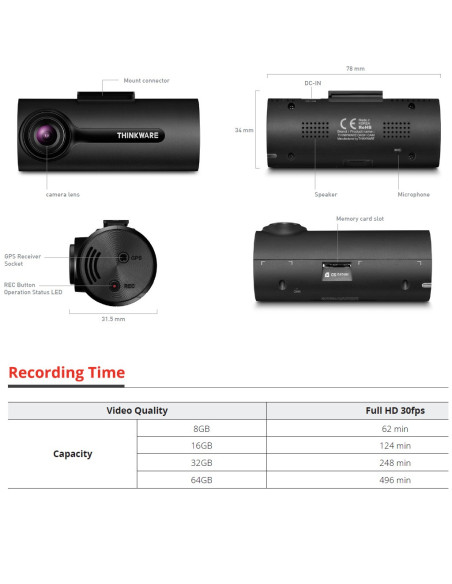 ? Thinkware F70 Dashcam - Full HD con GPS | AutoAcc.es