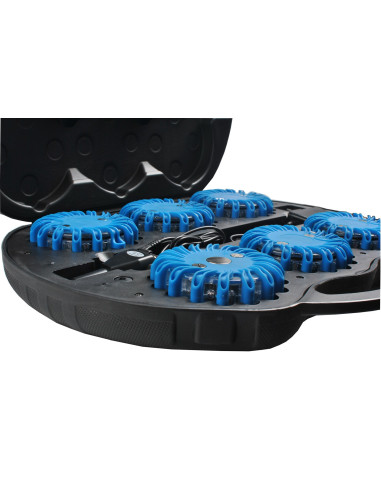 Luces de advertencia recargables, 12+3 Leds, kit en maleta