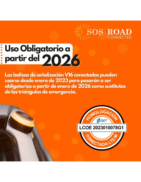 ? SOS ROAD Connected - Baliza V16 homologada DGT 3.0, obligatoria 2026