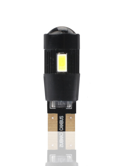 2 Bombillas 6 leds can-bus T10 (w5w) con lente