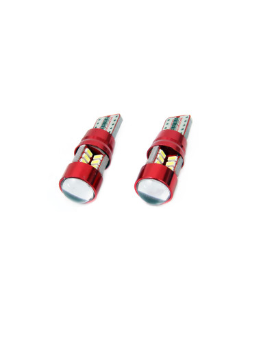 2 Bombillas 10 leds can-bus T10 (w5w) con lente