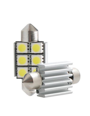 2 Bombilas plafonier can-bus 36mm. 6 leds