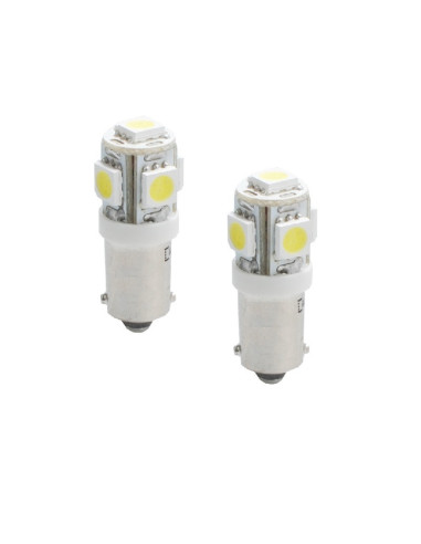 2 Bombillas pos. 24V BA9S 5 SMD blancos Can-Bus