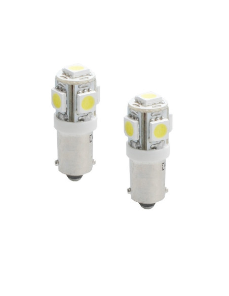 2 Bombillas pos. 24V BA9S 5 SMD blancos Can-Bus