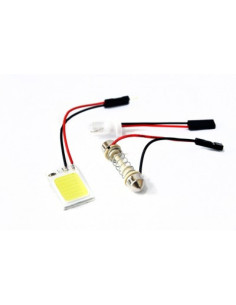 Diodo led Universal 12V COB con adaptadores T10 / C5W