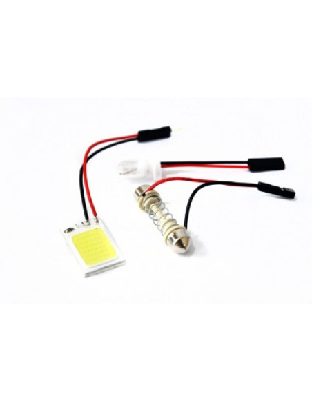 Diodo led Universal 12V COB con adaptadores T10 / C5W