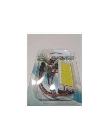 Diodo led Universal 12V COB con adaptadores T10 / C5W