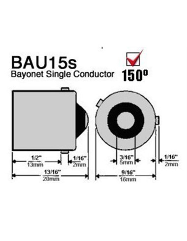 Juego bombillas led BAU15S Ámbar 12V