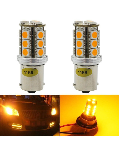 Juego bombillas led BAU15S Ámbar 12V