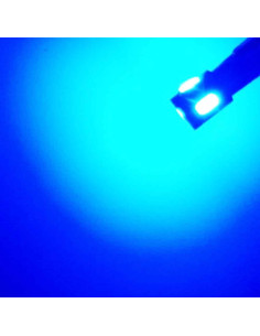 2 Bombillas Led T10 w5w Azul 24V 2