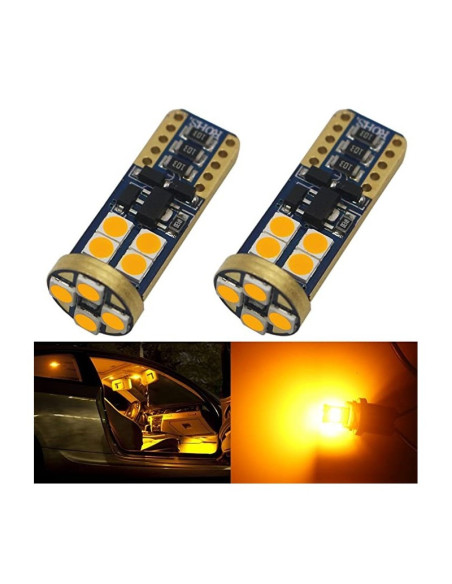 Juego Bombillas led T10 Can-Bus Ambar 12V