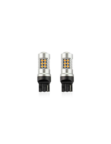 Pareja de bombillas Can-Bus T20 W21W color ámbar 12 voltios