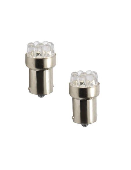 Pareja de bombilla led Ba15s R5W / R10W 12V (color blanco)